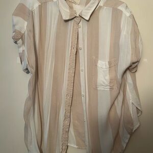 Striped Beige and White Shirt